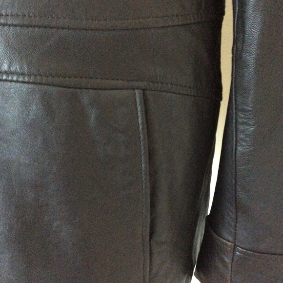 Weatherproof leather jacket brown leather full zipper fitted style jacket coat - Picture 8 of 8